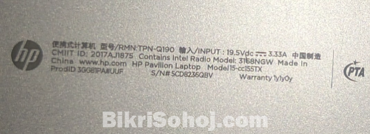 Hp Pavilion Model15-cc155TX